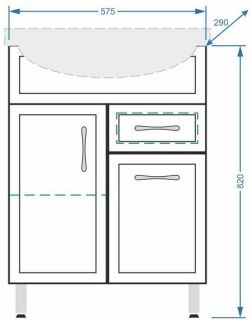 Тумба под раковину Stella Polar Концепт 60см белый SP-00000053